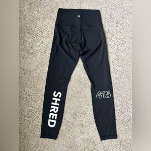 Lululemon Wunder Under High Rise Luxtreme Black Leggings with Shred415 Logo 25”